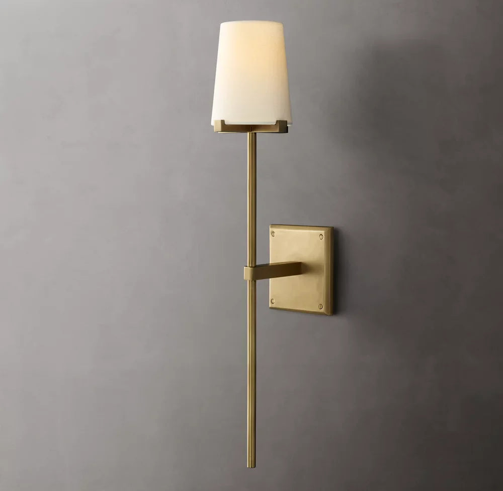 Pauillac Fabric Shade Torch Wall Light, Bedroom Wall Sconce, detail 4