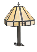 Curated Geometric Newel 15 Inch Accent Lamp 1-Light 15.00" Timeless Bronze Table Lamp front view