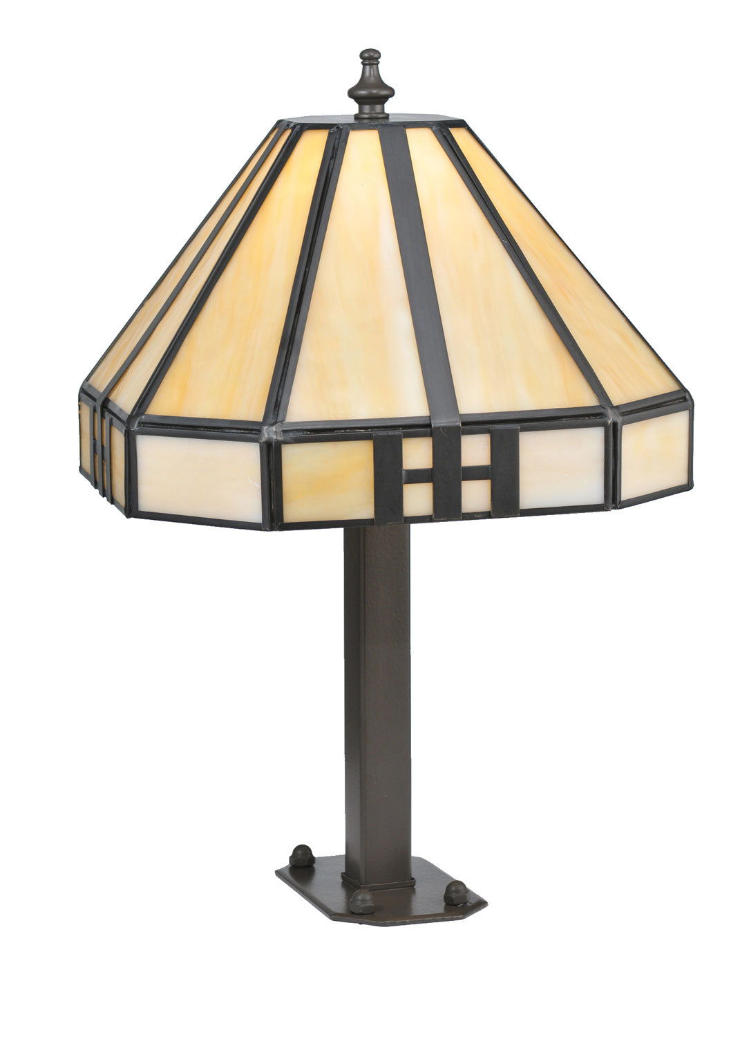 Curated Geometric Newel 15 Inch Accent Lamp 1-Light 15.00" Timeless Bronze Table Lamp front view