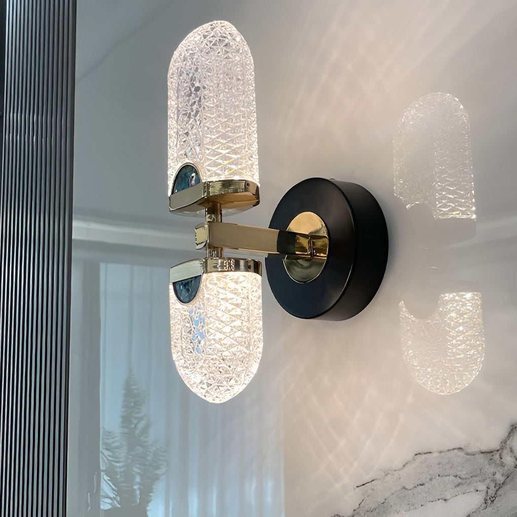 Creative LED Wall Fixtures with Three-Step Dimming - Up and Down Light Effect, Bedroom Wall Sconce, Hardware, Dia 5in