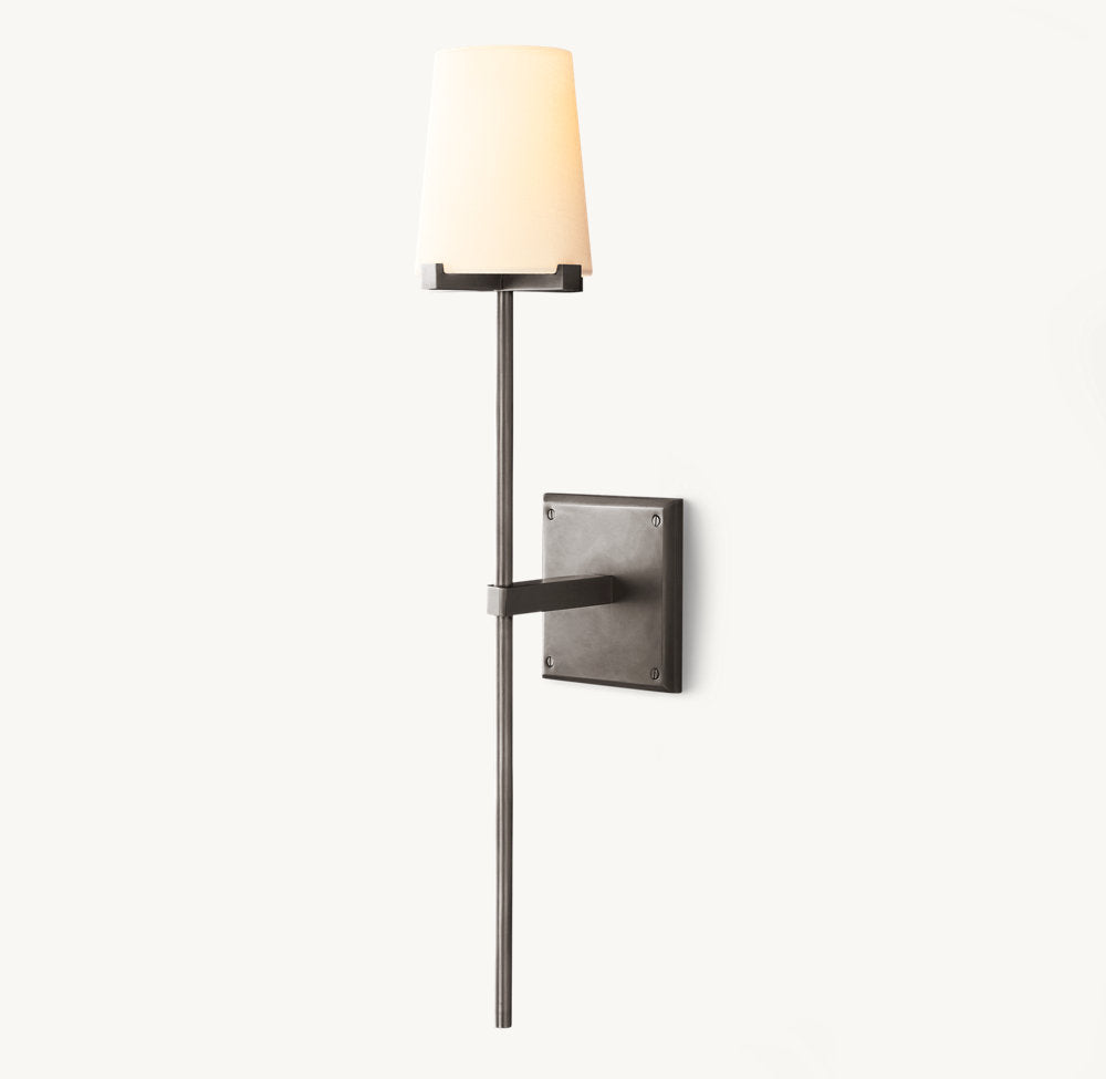 Pauillac Fabric Shade Torch Wall Light, Bedroom Wall Sconce, detail 11