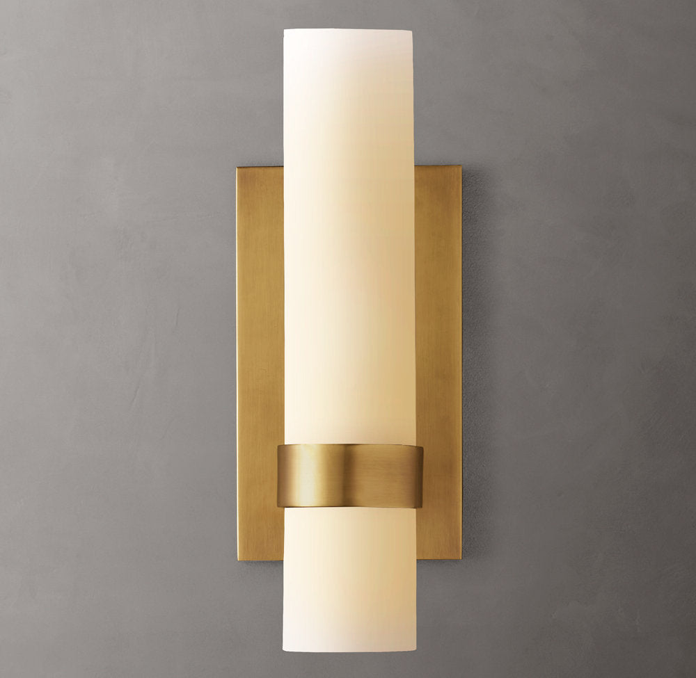 Ravelle Milk Glass Wall Light 12", Bathroom Wall Sconce, detail 5
