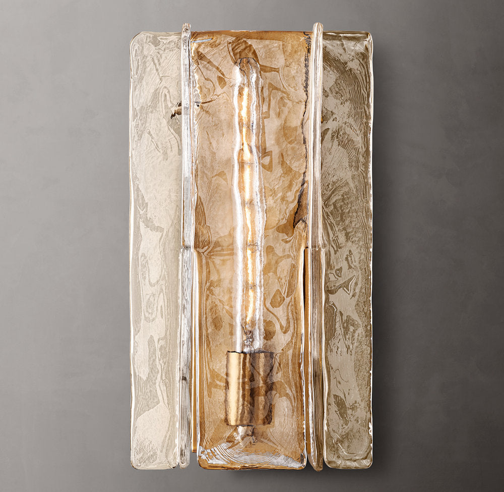 Lattice Clear Glass Wall Light 15", Bedroom Wall Sconce, detail 5