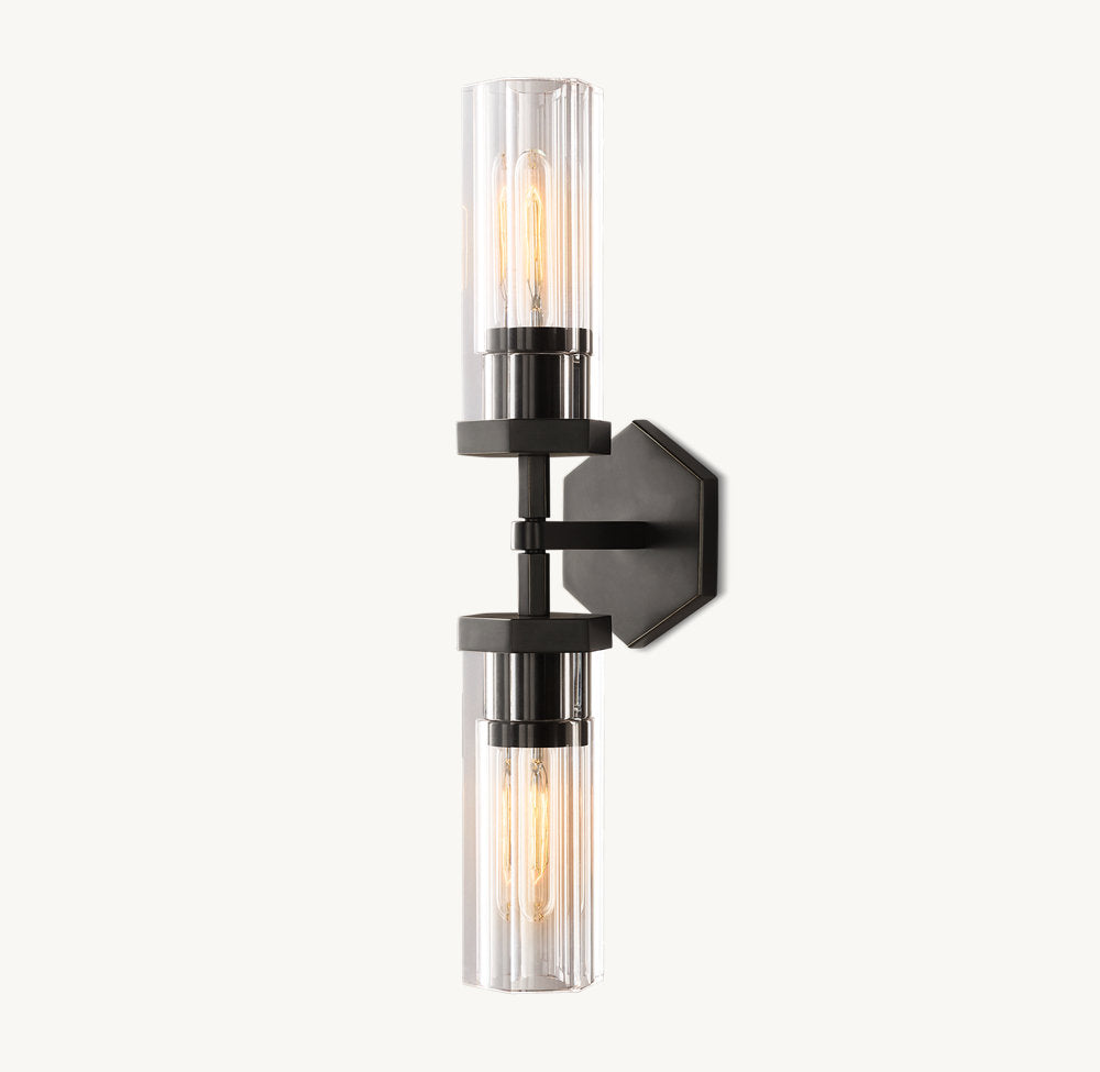 Lambeth Hexagonal Linear Wall Light, Bathroom Wall Sconce, detail 11