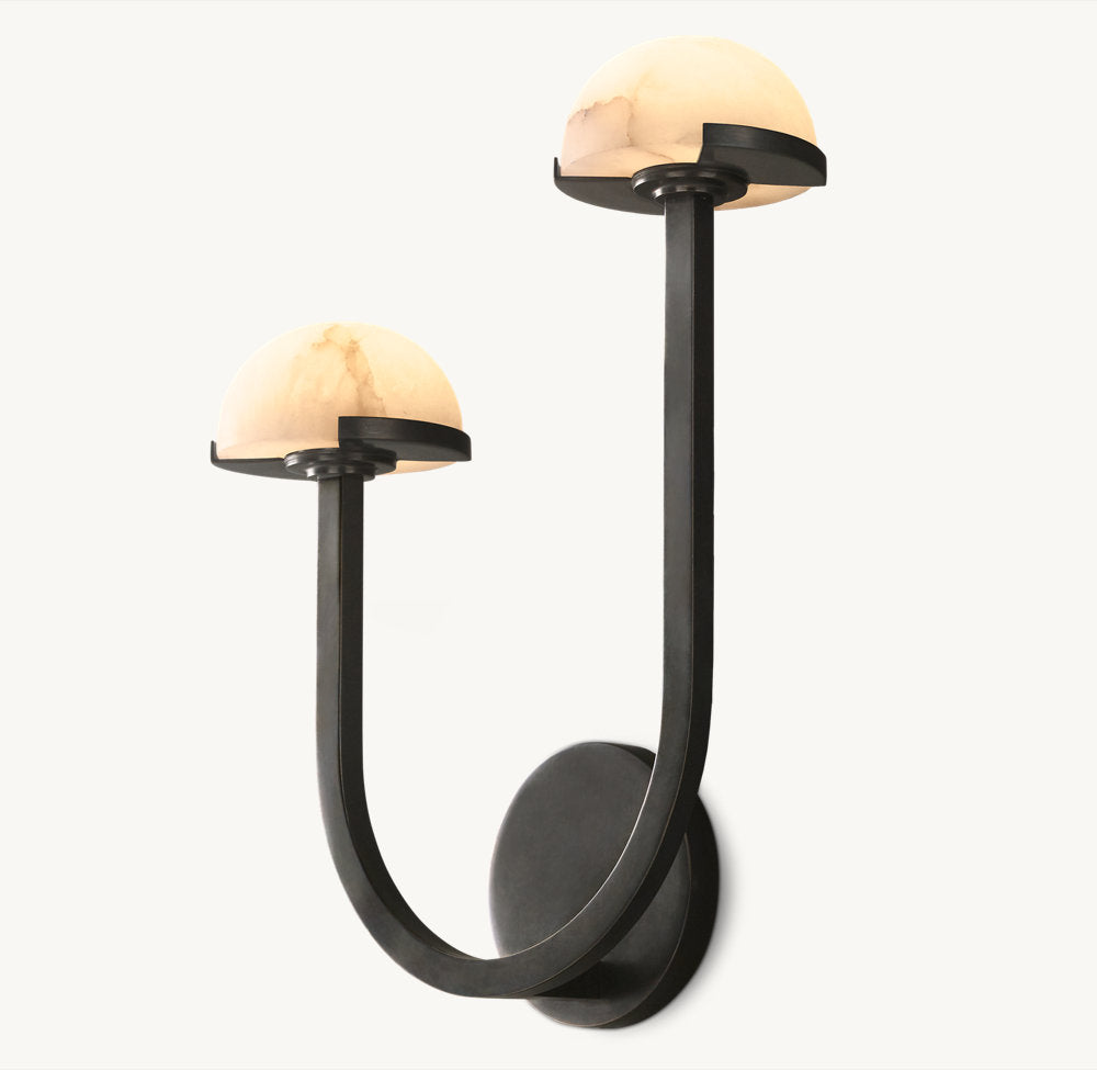 Pedra Double Wall Light - Left, Bedroom Wall Sconce, detail 10