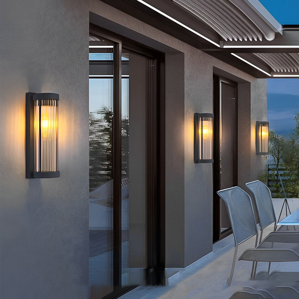 Creative Glass Waterproof LED Black Contemporary Solar Wall Light Exterior Lights, Hardwired Wall Sconce, detail 2