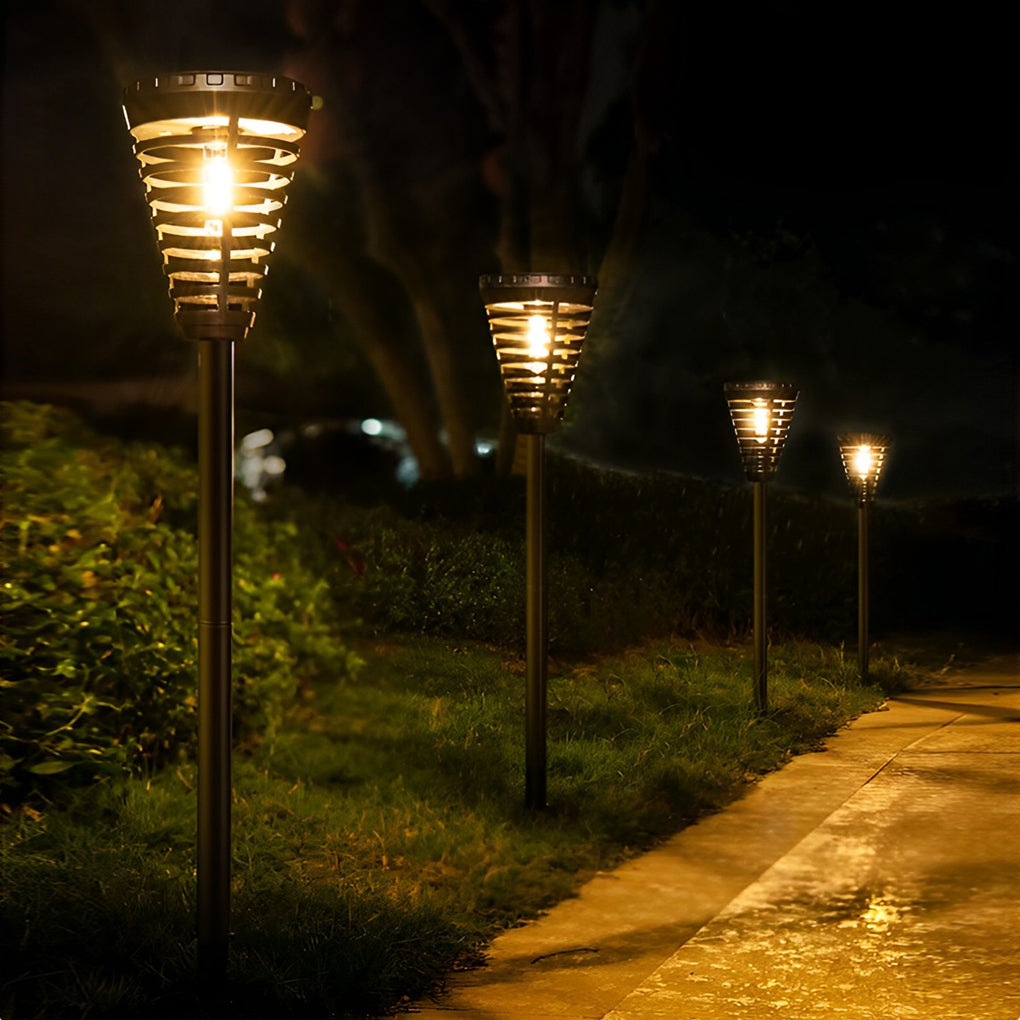 Circular Intelligent LED IP65 Waterproof Black Contemporary Solar Garden Lights, Outdoor Wall Light, detail 3