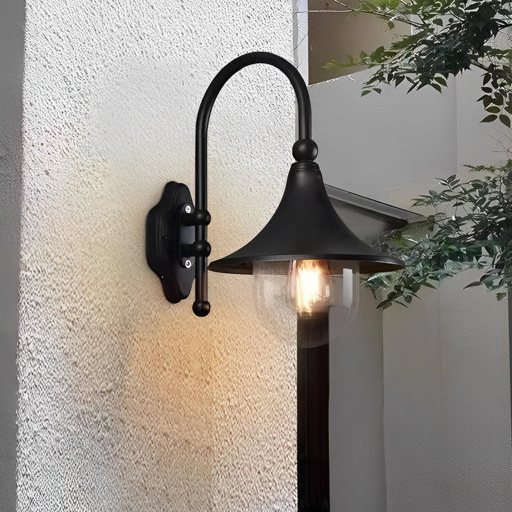 Creative Trumpet Shaped Waterproof LED Black Vintage Exterior Wall Light, Outdoor Wall Light, detail 3