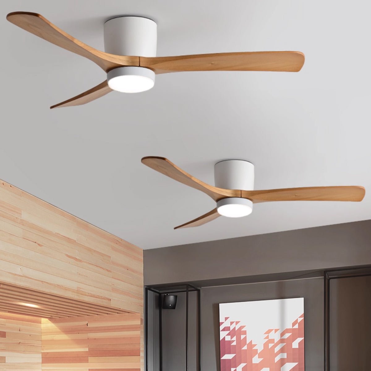 Nordic Wooden Ceiling Fan Light detail view 7