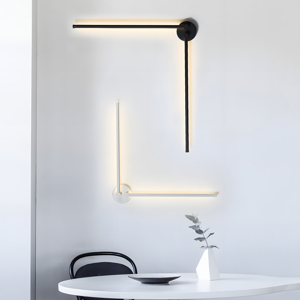 1 PC Black Contemporary Rotatable Linear LED Wall Light Sconces, Hardwired Wall Sconce, detail 5