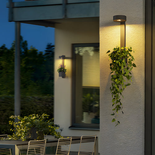 1-Light Solar Wall Mounted Plant Stand Exterior Wall Light with Planter, Outdoor Wall Light, detail 2