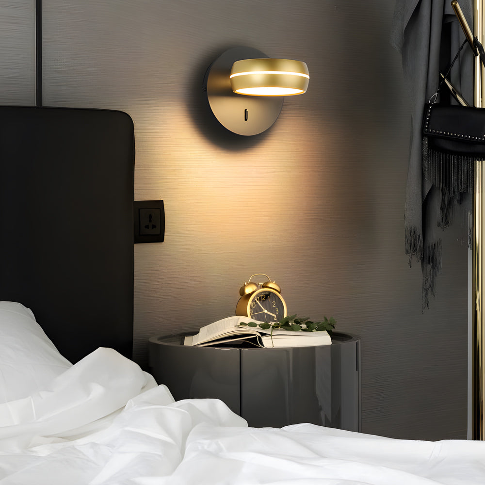 Circular 6W LED Wall Light Rotatable Bedside Lamp, Bedside Table Lamp, detail 3