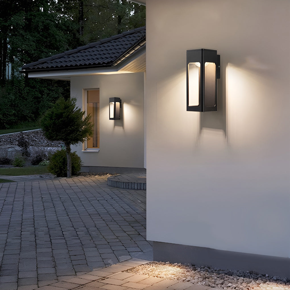 Box IP65 Waterproof 12W LED Black Contemporary Exterior Wall Light Sconces, Outdoor Wall Light, Aluminum Alloy, 10"