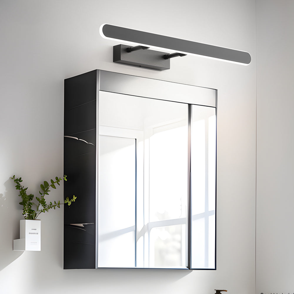 Clean-Lined Matte Black LED Bathrooms Vanity Fixture Bar with Acrylic Surround Lighting, Bathroom Vanity Light, 15.7"