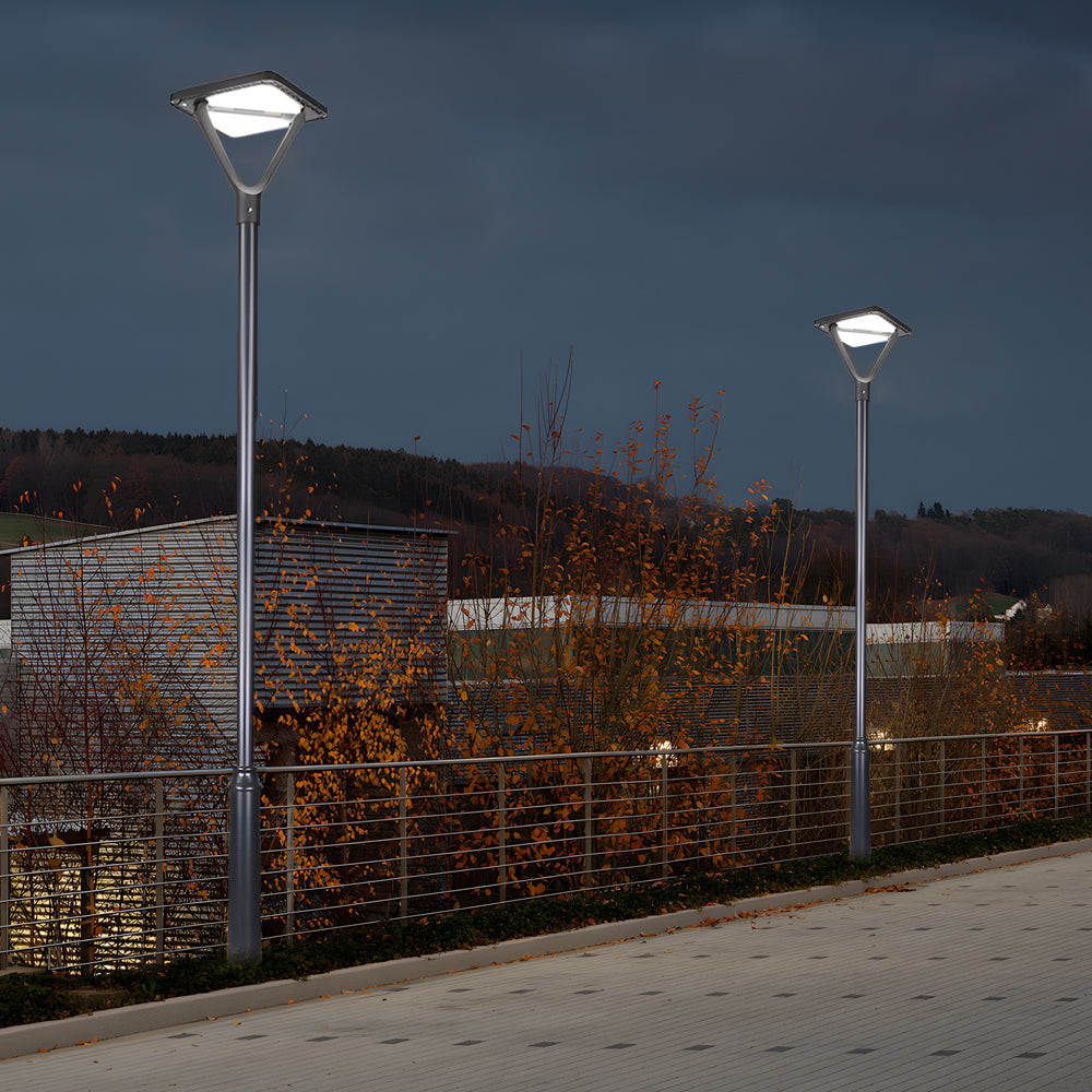 Glass Black LED Solar Lamp Post and Pole Street Lights, Outdoor Wall Light, detail 5