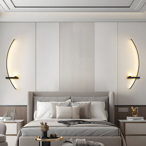 21'' Curved Strip 3 Step Dimming LED Wall Light, Hardwired Wall Sconce, Iron, 21.7"