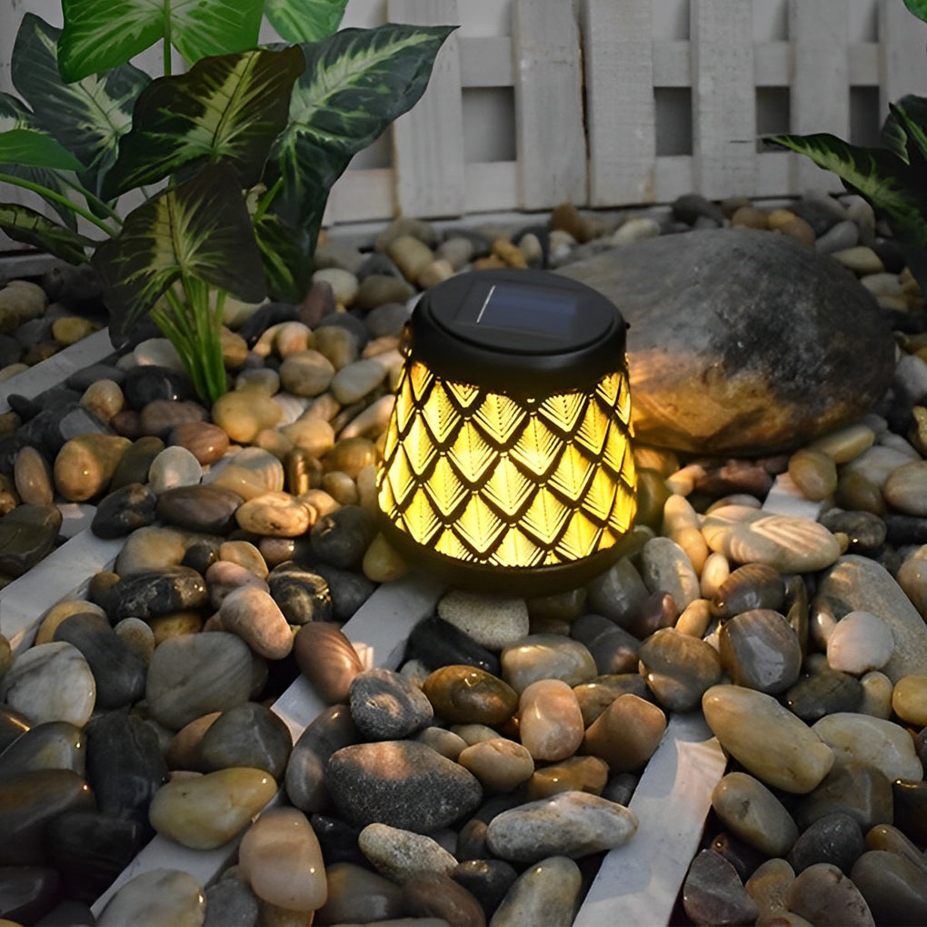 2PCS Iron Kettle Hollow Projection LED Portable Retro Solar Lanterns, Outdoor Wall Light, detail 2