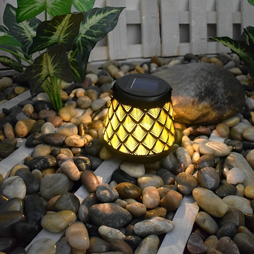 2PCS Iron Kettle Hollow Projection LED Portable Retro Solar Lanterns, Outdoor Wall Light, detail 2