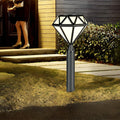 Geometric Waterproof LED Intelligent Stable Black Contemporary Lawn Lamp, Outdoor Wall Light, Aluminum, 24"