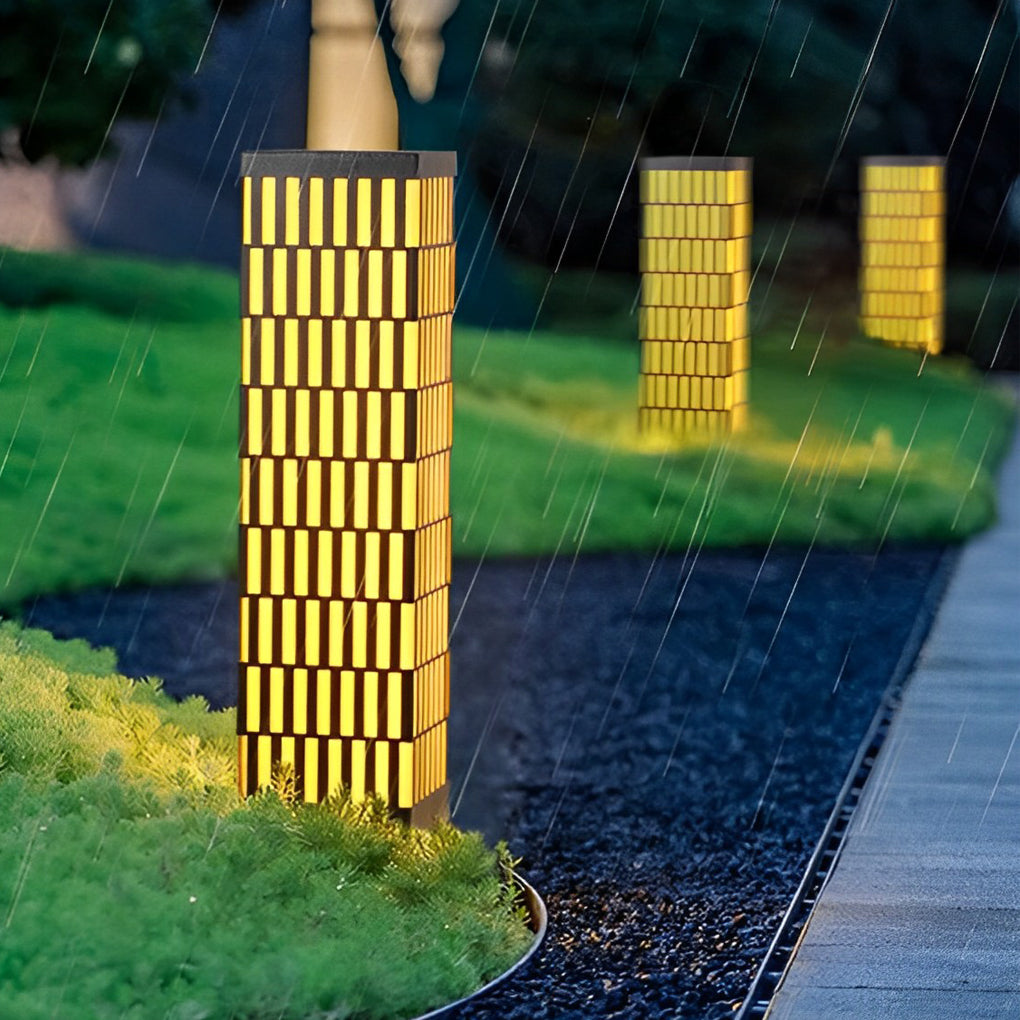 Retro Grid Designed Waterproof LED Black Contemporary Lawn Lamp Exterior Lighting, Outdoor Wall Light, detail 5