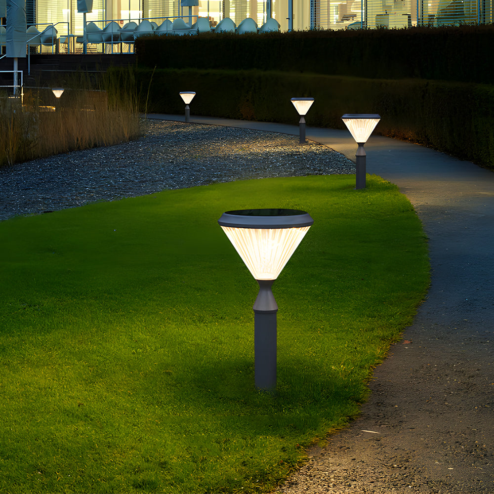 Modern Black Solar LED Bollard Path Light for Garden, Outdoor Wall Light, detail 3