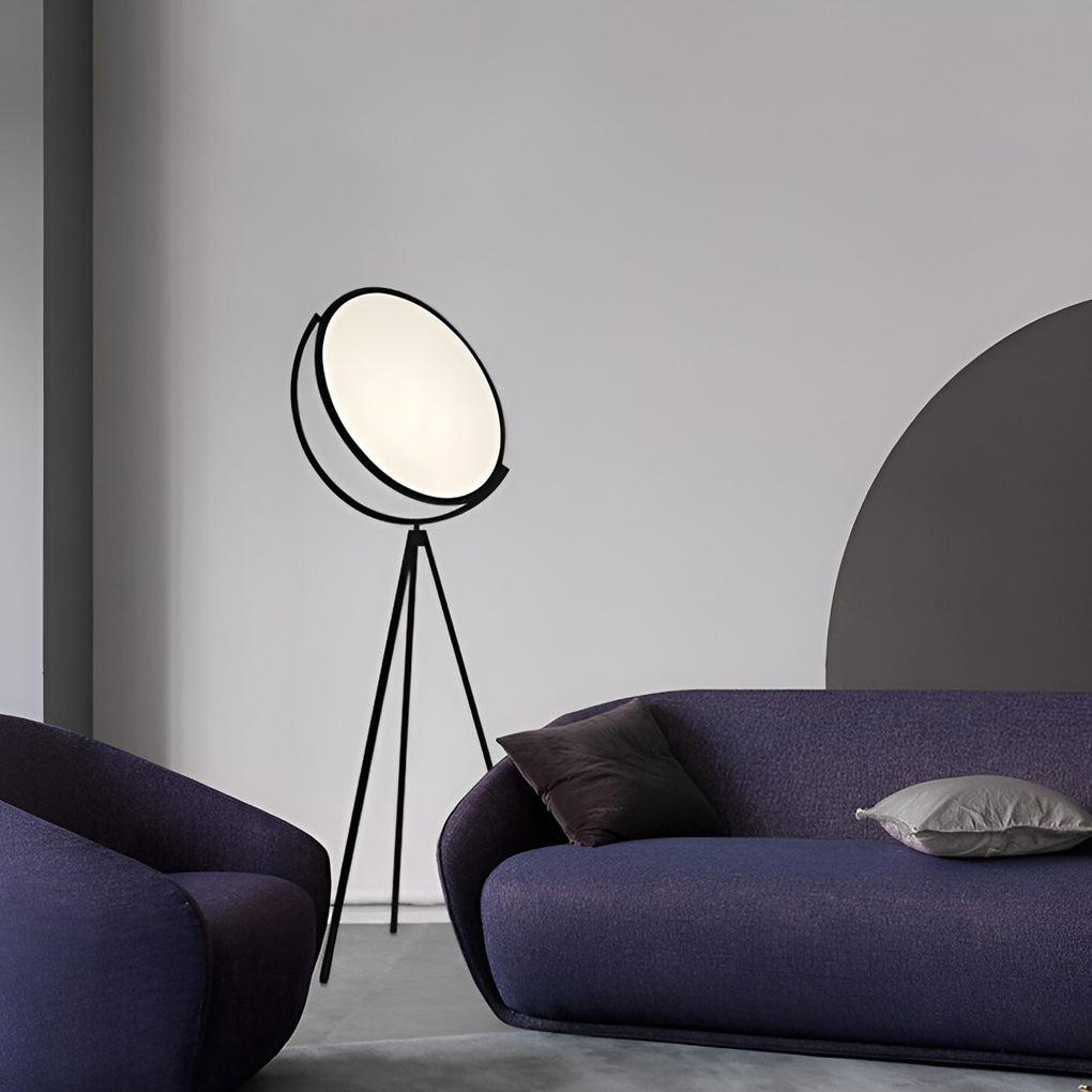 Black Metal and Rotating LED Tripod Floor Light, Floor Lamp, detail 3