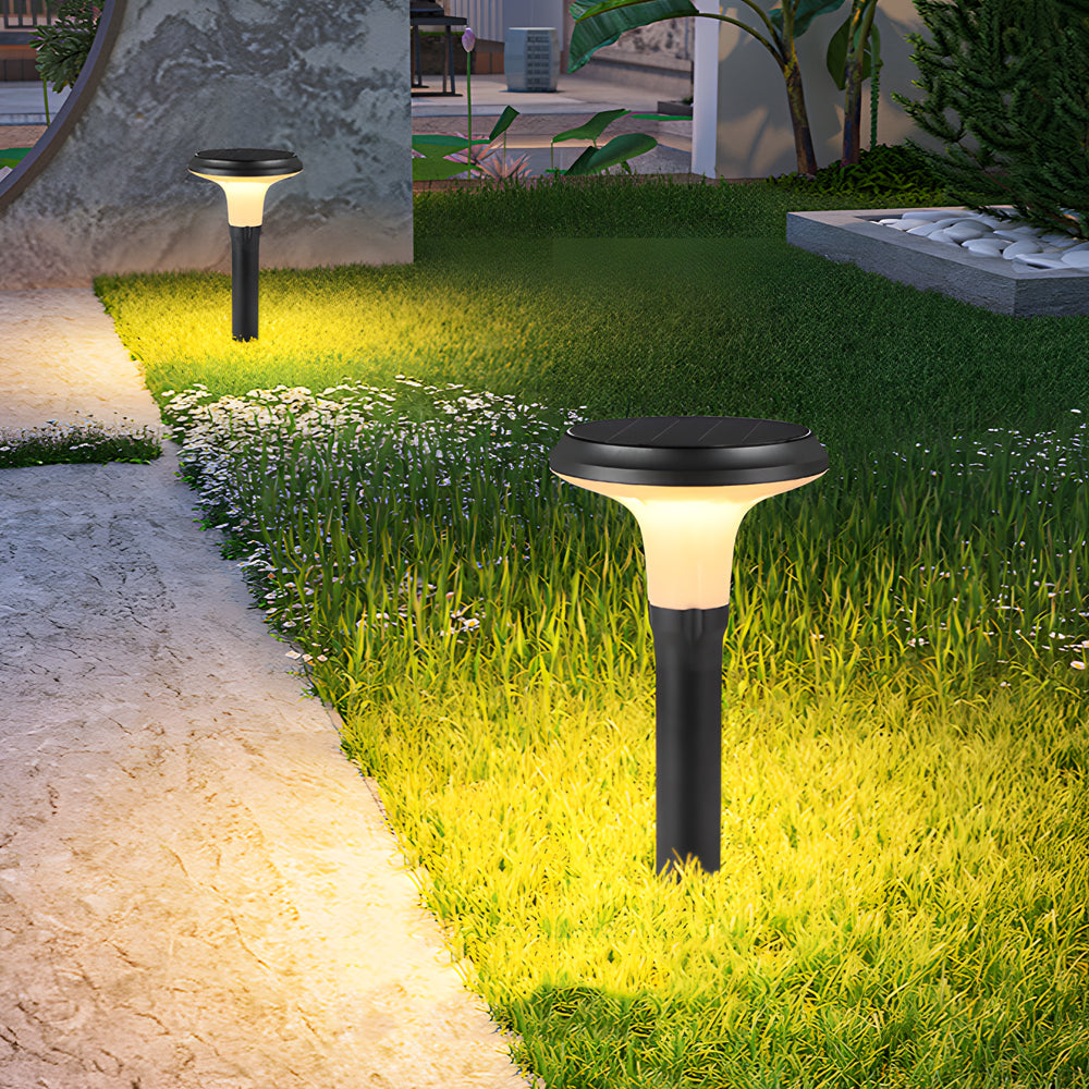Modern Black Solar Lawn Bollard Light, Outdoor Wall Light, detail 2