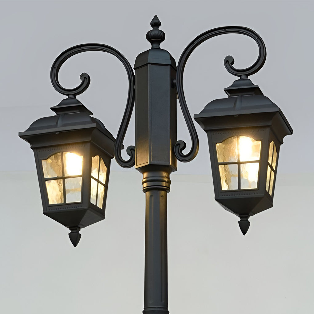 2 Lights Waterproof Black European Style Exterior Pole Lights Public Lighting, Outdoor Wall Light, detail 6