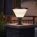 18.9-Inch H 1-Light Black Circular Pier Mount Post Light, Outdoor Wall Light, 18.9"