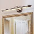 Retro Cylinder LED Bathroom Vanity Fixture with Flower Accents in Bronze Finish, Bathroom Vanity Light, 27.6"