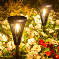 Circular Waterproof LED Intelligent Light Control Black Solar Pathway Lights, Outdoor Wall Light, ABS+PC, H 25.6in