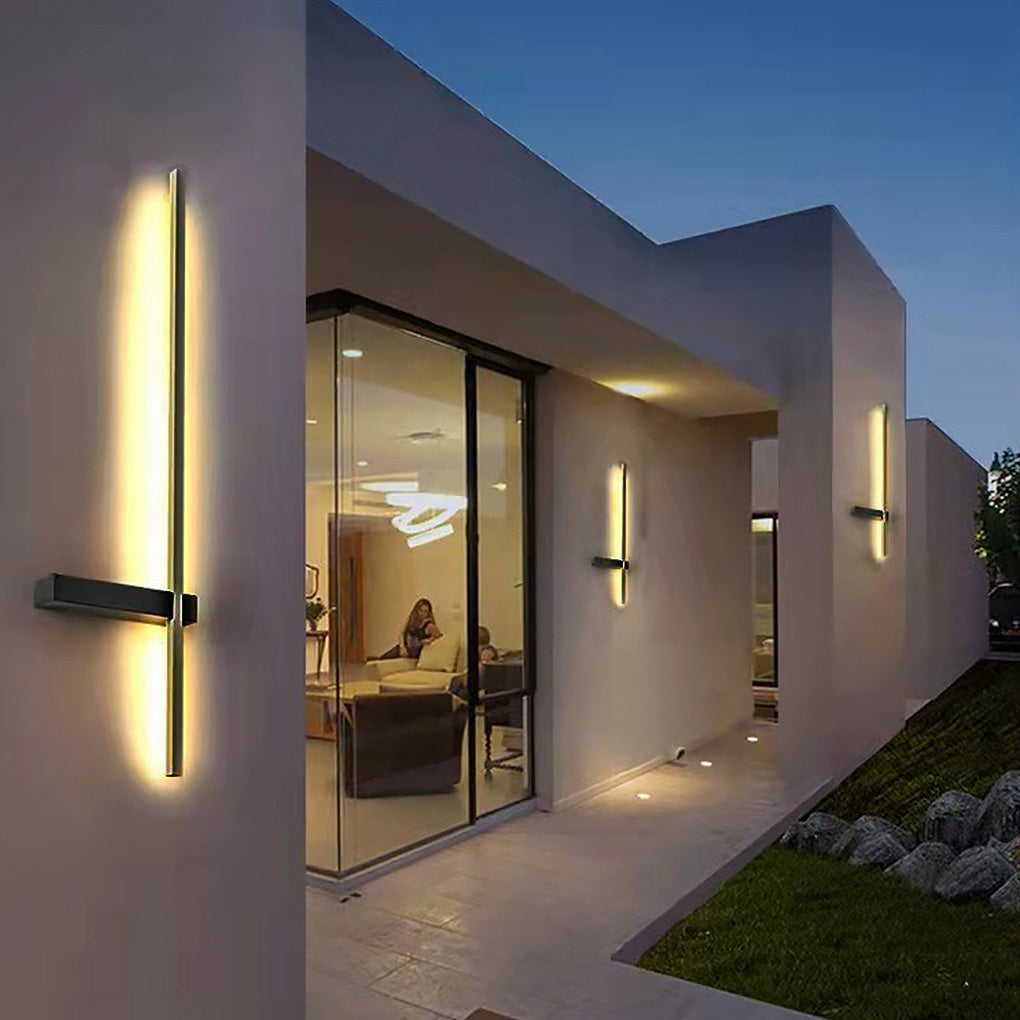 Interlaced Line Strips Waterproof Led Black Contemporary Exterior Wall Fixtures, Outdoor Wall Light, detail 4