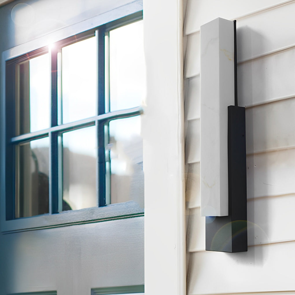 Waterproof Imitation Marble Shade LED Black Contemporary Exterior Wall Light, Outdoor Wall Light, detail 4