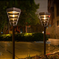 Waterproof LED Intelligent Light Control Black Contemporary Solar Lawn Lamp, Outdoor Wall Light, ABS+PC, H 26.4in