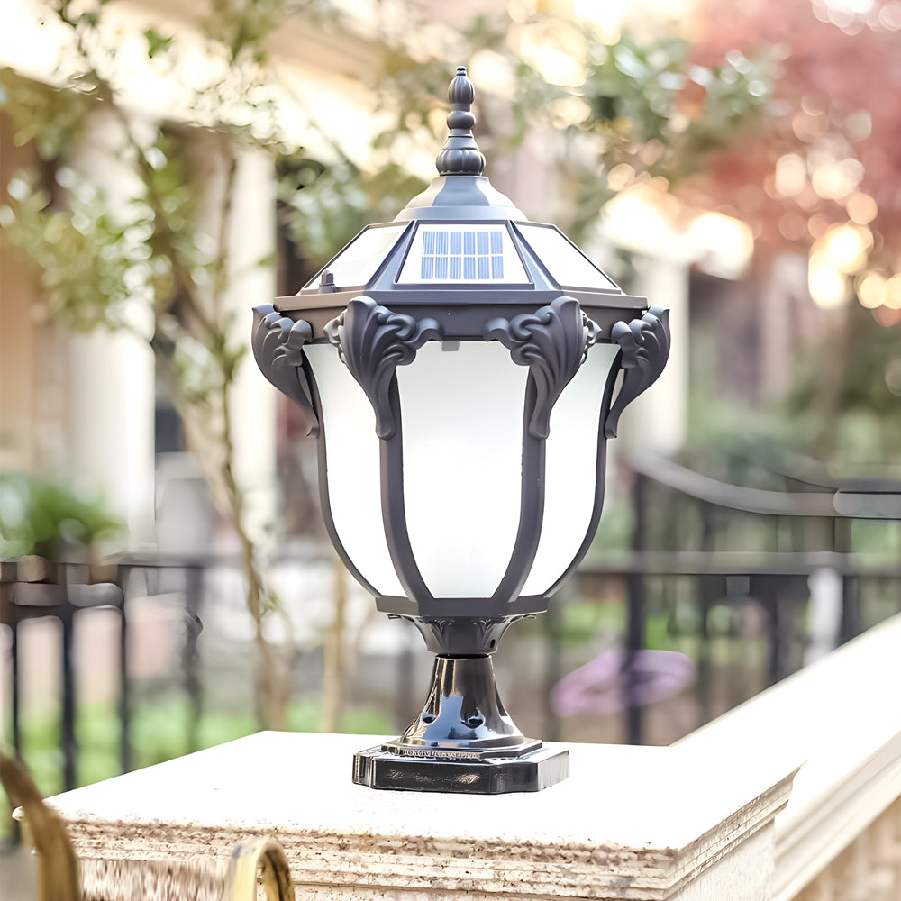 14.6-/17.7-inch H Black/Bronze Solar LED Exterior Pier-Mount Post Light, Outdoor Wall Light, detail 3