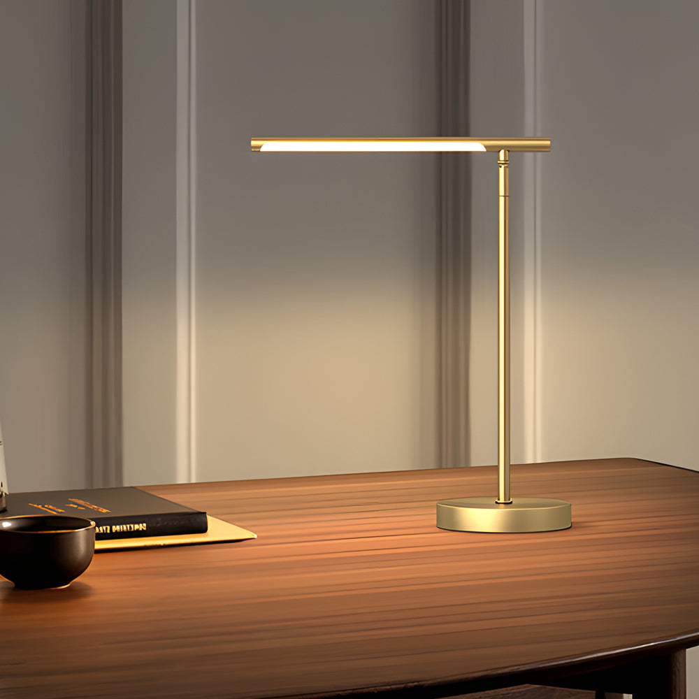 Copper Linear Brass LED Desk Light with Adjustable Angle for Focused Lighting, Bedside Table Lamp, detail 3