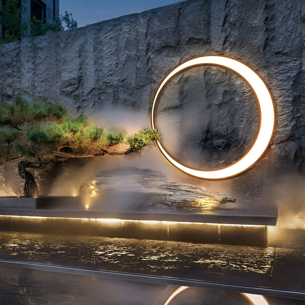 Circular Moon Led Waterproof Ip65 Contemporary Exterior Wall Fixtures Wall Light, Outdoor Wall Light, detail 7