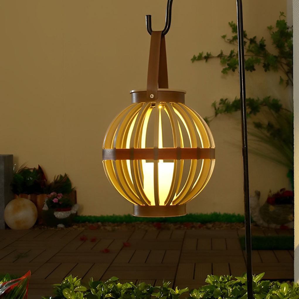Portable PP Rattan Craft Waterproof LED Contemporary Solar Exterior Lanterns, Outdoor Wall Light, detail 3