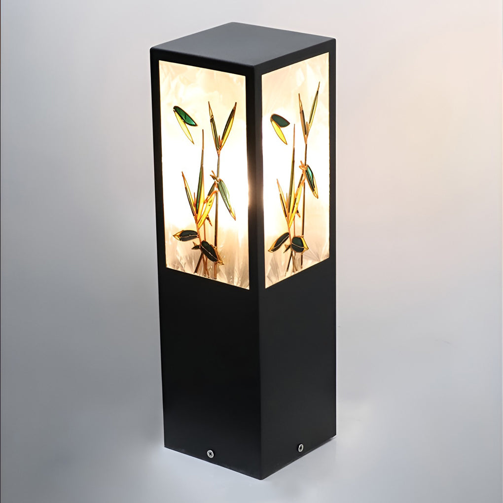 Square Landscape Pattern LED Vintage Solar Exterior Path Lights Post Lights, Outdoor Wall Light, detail 7