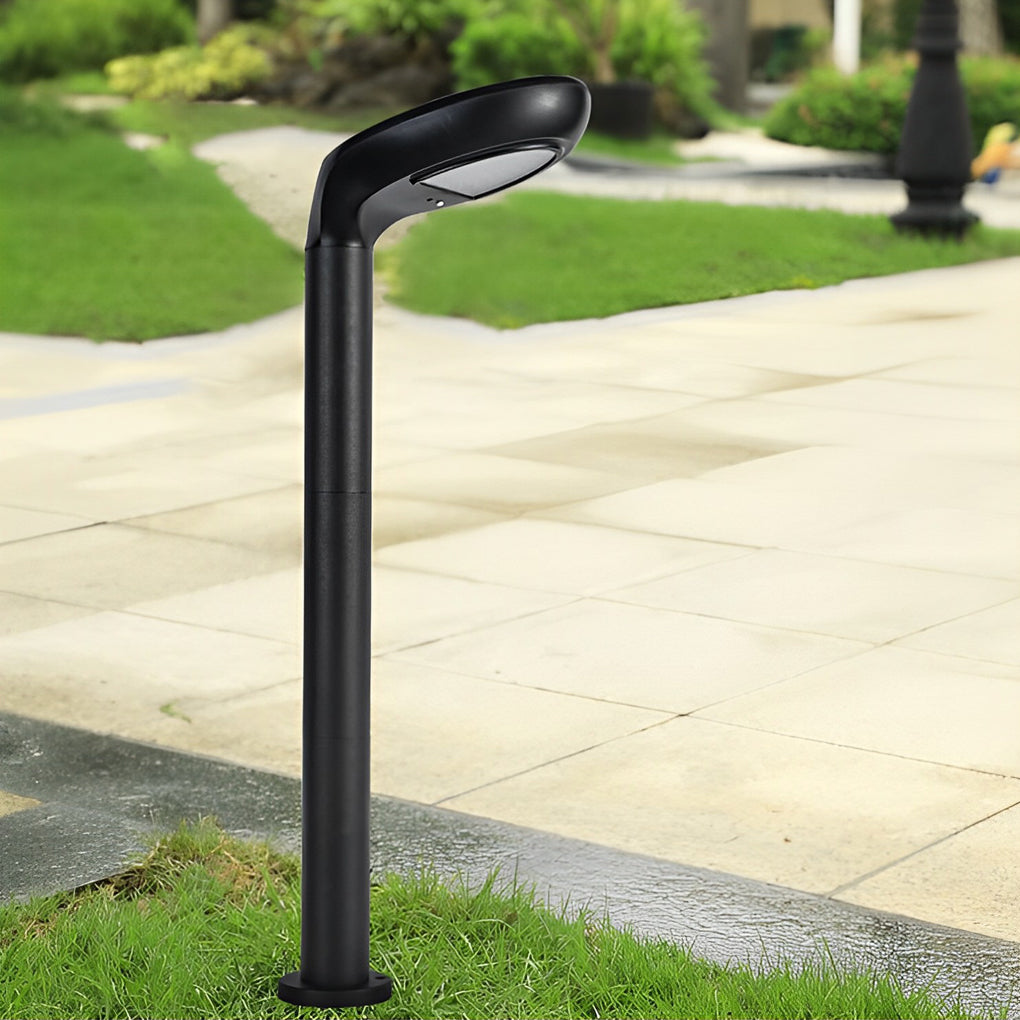 Clean-Lined Waterproof LED Black Contemporary Solar Powered Lawn Lights Garden Lamp, Outdoor Wall Light, detail 7
