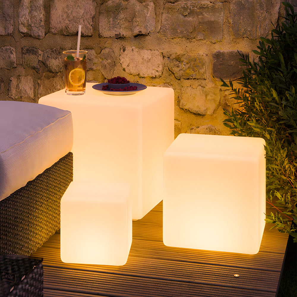 Waterproof Luminous Square Cubes LED White USB Solar Exterior Floor Light, Outdoor Wall Light, detail 2