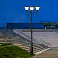 3-Light Black Finish Traditional Exterior Street Lights with Post Top, Outdoor Wall Light, 29.5"
