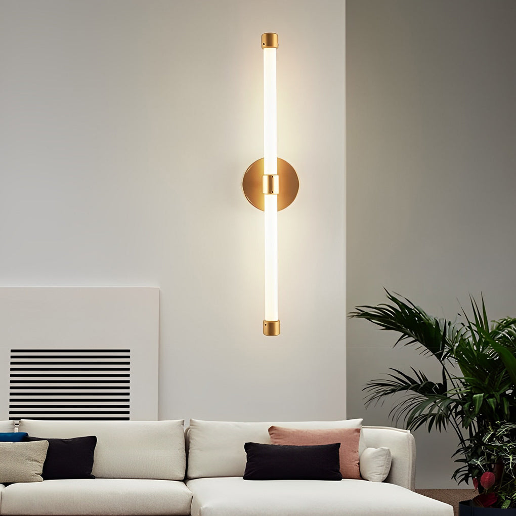Clean-Lined Strip Three Step Dimming LED Contemporary Wall Light, Bedroom Wall Sconce, Iron + Acrylic, Dia 4in