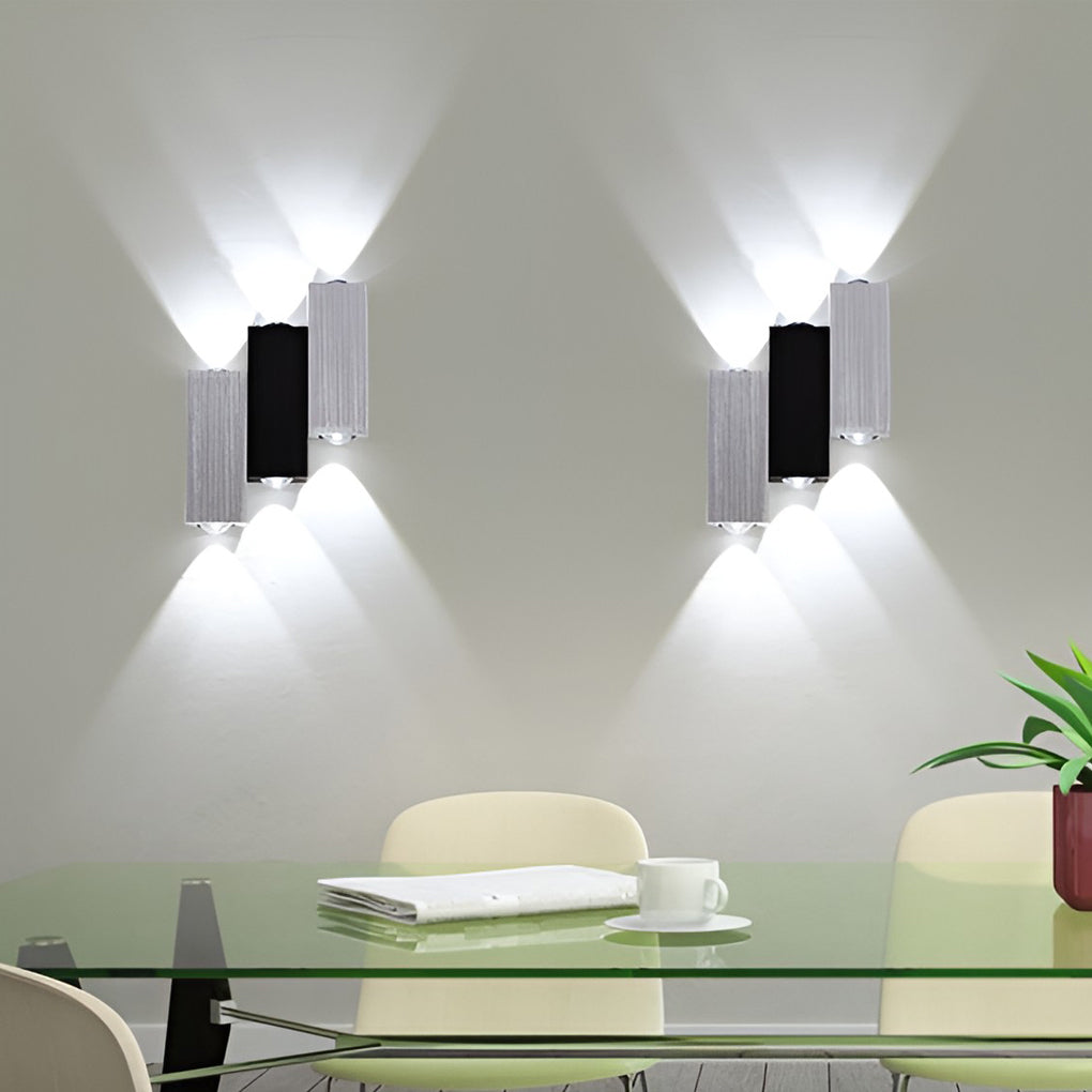 Box LED Up and Down Lights Contemporary Wall Light, Bedroom Wall Sconce, detail 4