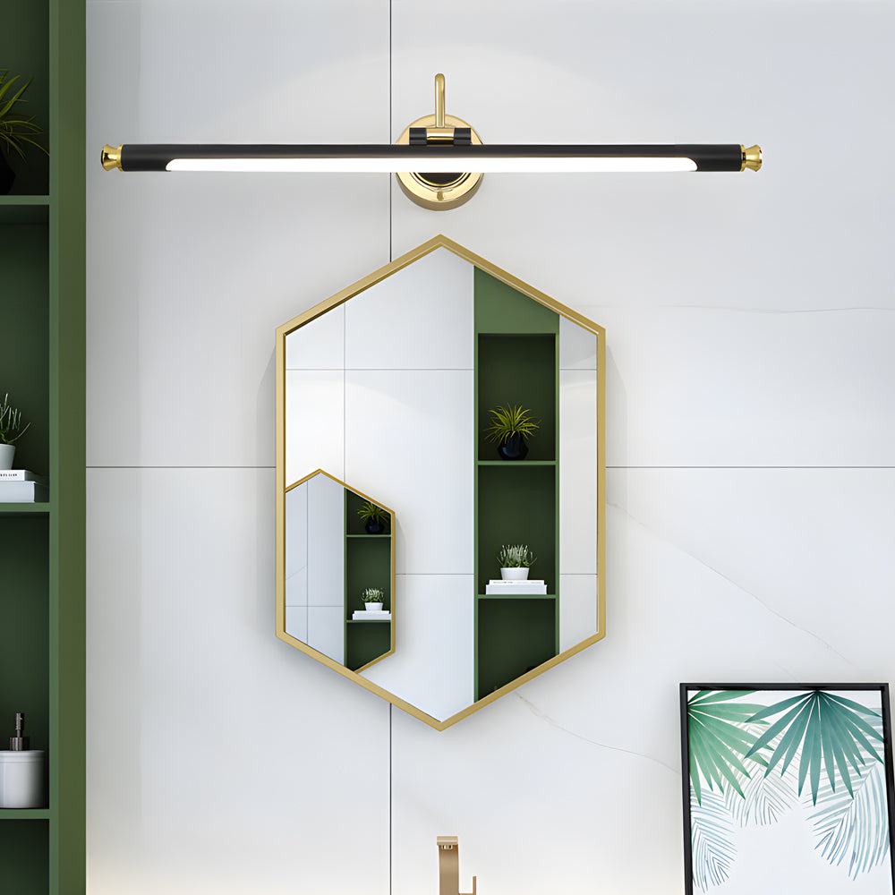 Gold and Black Rotatable Linear Vintage LED Bathroom Vanity Fixture, Bathroom Vanity Light, detail 2