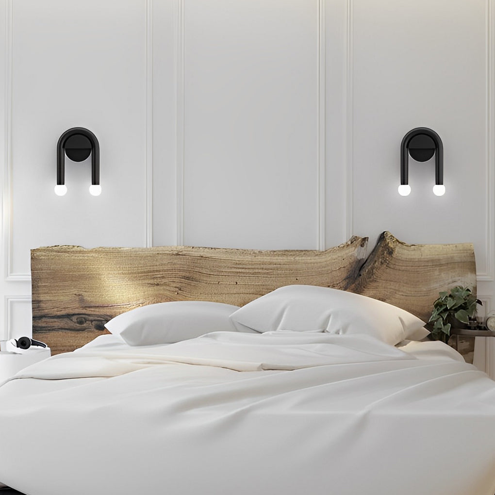 Creative 2 Lights Black Nordic Wall Light Decorative Wall Fixtures Lighting, Bedroom Wall Sconce, detail 2