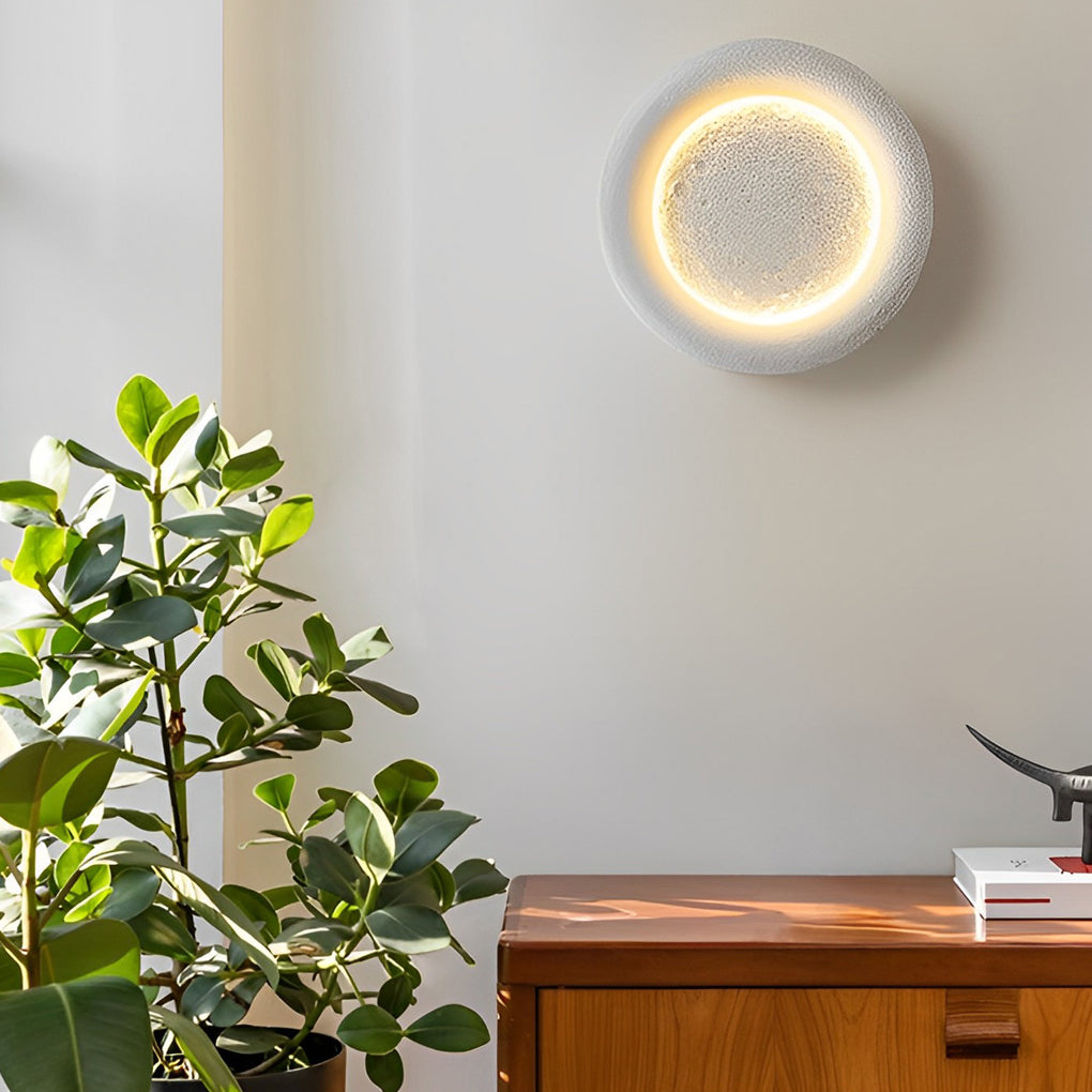 Creative Resin Circular Moon LED Nordic Wall Light, Bedroom Wall Sconce, detail 5