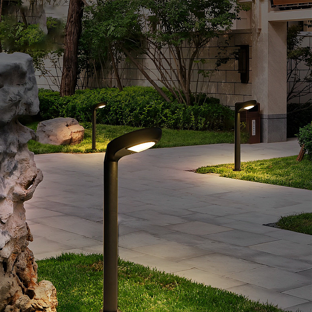 Clean-Lined Waterproof LED Black Contemporary Solar Powered Lawn Lights Garden Lamp, Outdoor Wall Light, detail 2