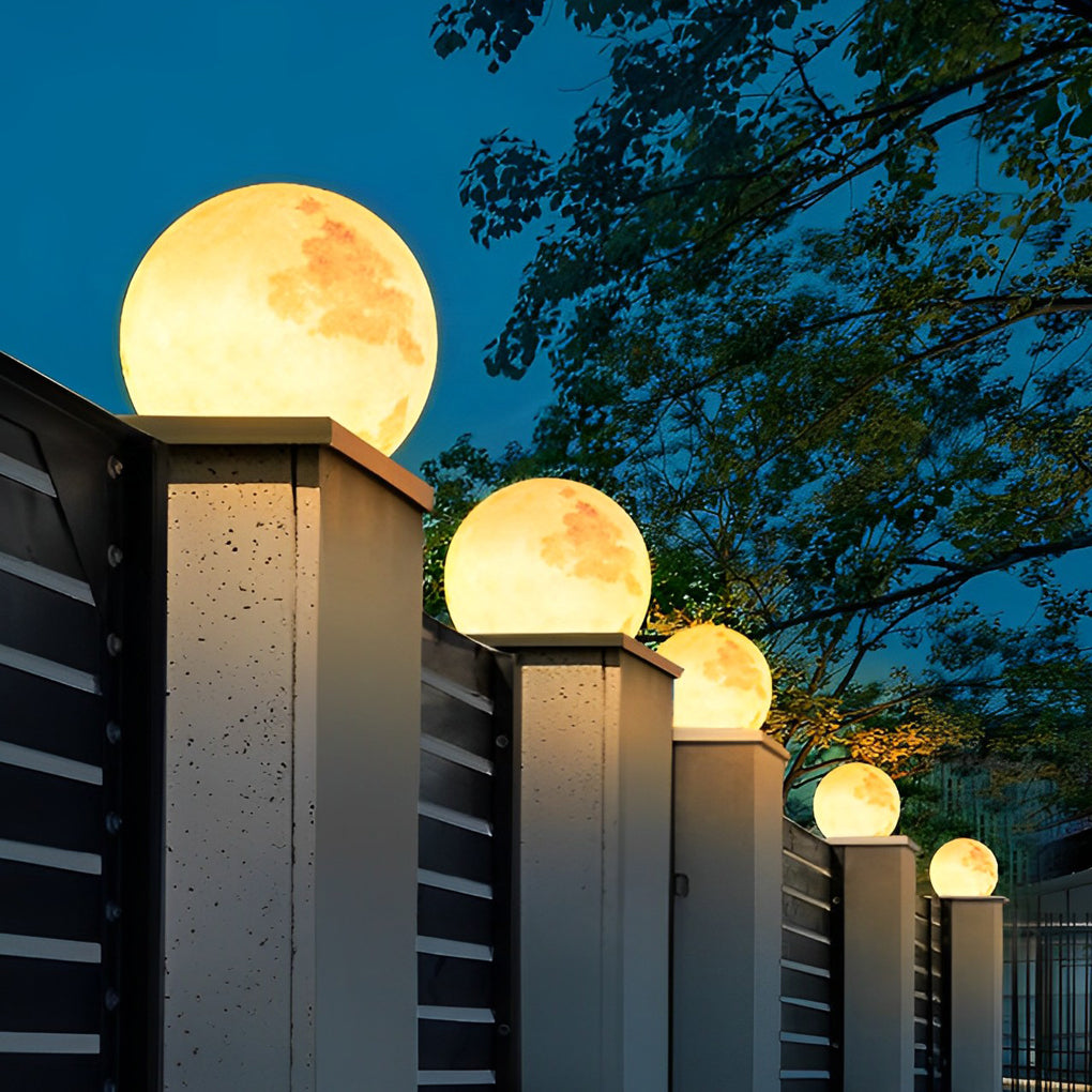 Moon-Shaped Exterior Pier-Mount Pillar Accent Post Light, Outdoor Wall Light, detail 2