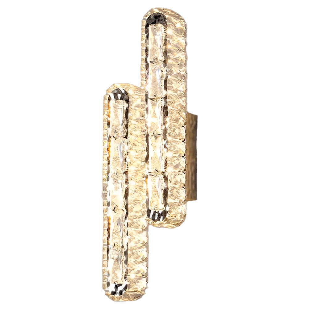 Double Strip Three Step Dimming Light LED Crystal Contemporary Wall Light, Bedroom Wall Sconce, detail 8